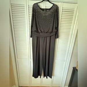 Women’s Plus-size Black Bedazzled Jumpsuit